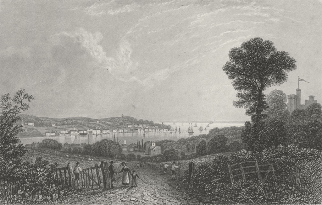 ISLE OF WIGHT. Cowes, Bartlett c1840 old antique vintage print picture